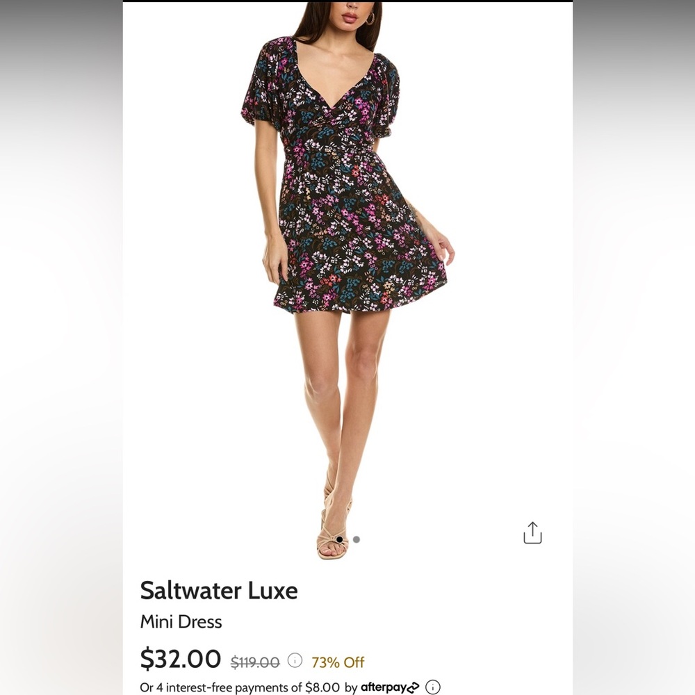 Saltwater Luxe Black and Pink Mini Dress